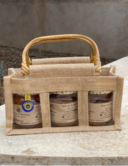 Panier 3 Miels Crémeux de Provence — Cadeau | La Valette du Var