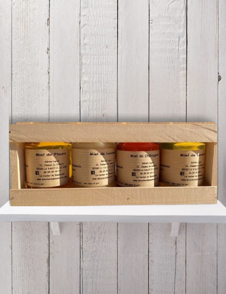 Coffret Dégustation 4 Miels Artisanaux | Le Rucher du Baudouvin