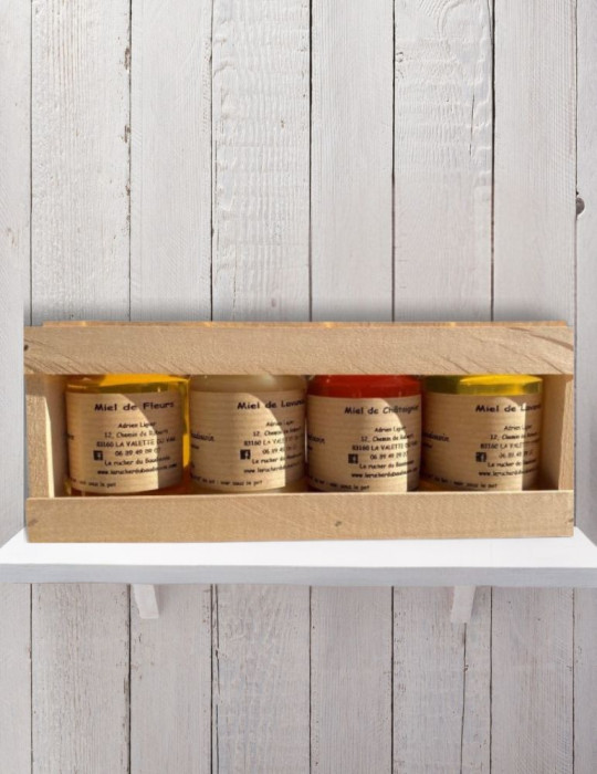 Coffret Dégustation 4 Miels Artisanaux | Le Rucher du Baudouvin